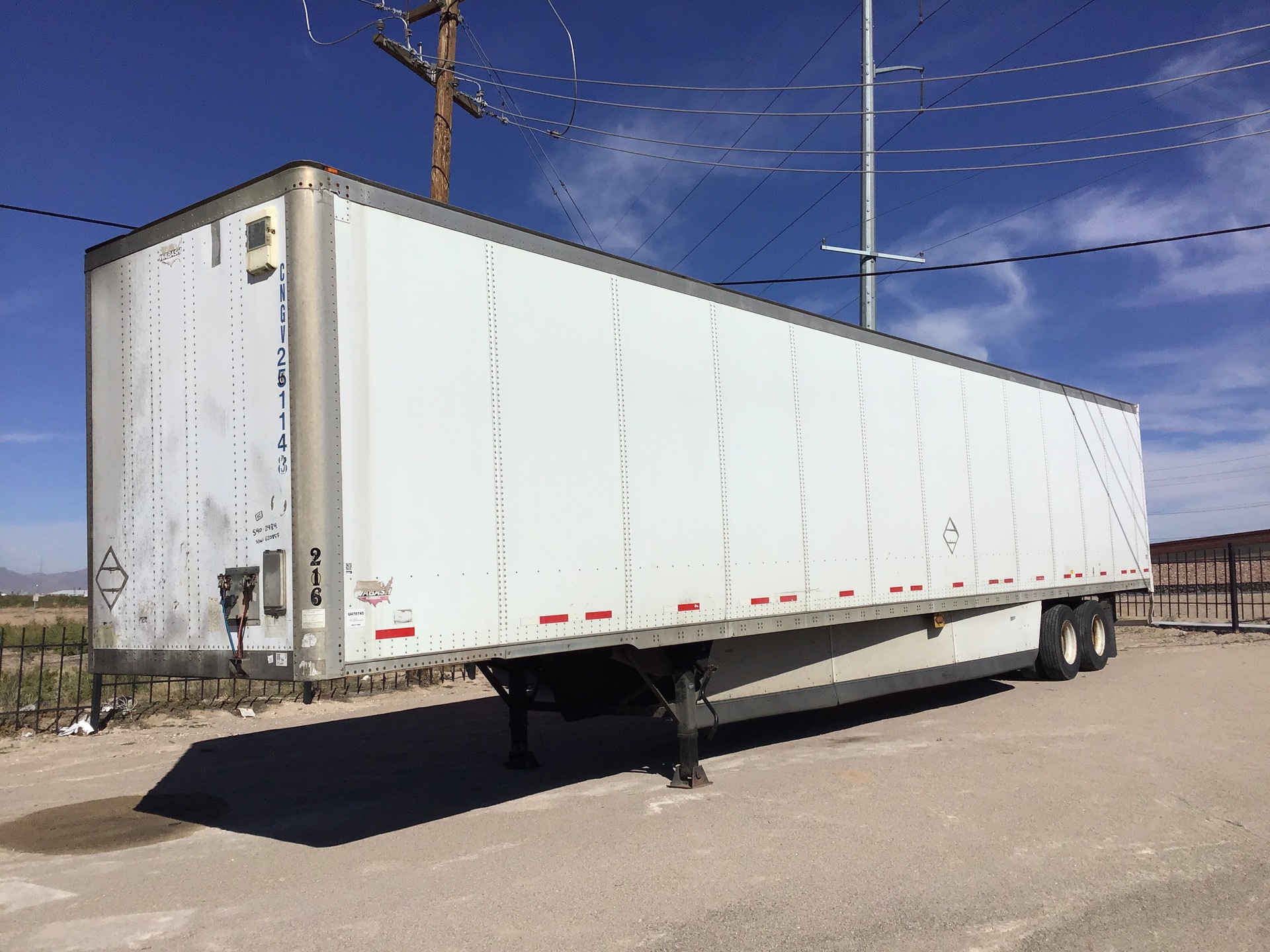 2012 Wabash 53 ft T/A Van Trailer